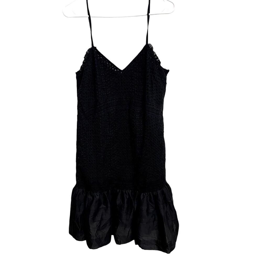 J. Crew Black Eyelet Spaghetti-Strap Mini Dress - Picture 3 of 6